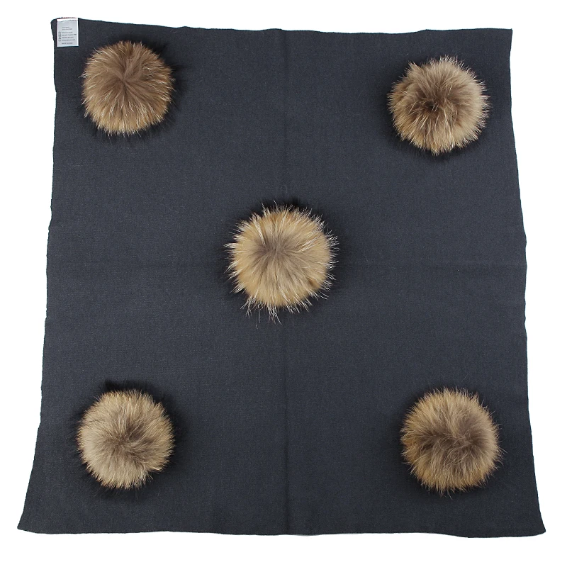 Charm Wood теплая шерсть на зиму для новорожденных и малышей, для пеленания Одеяло путешествия спальный Одеяло с 15 см с натуральным меховым помпоном постельные пеленки Обёрточная бумага - Цвет: dark gray natural
