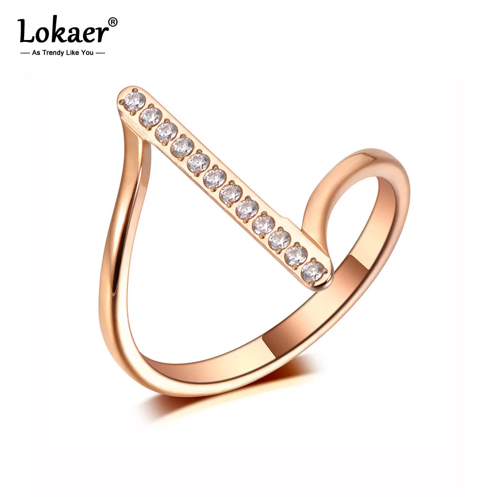 Кольца Lokaer R20005 с геометрическим дизайном для женщин и девушек модные простые