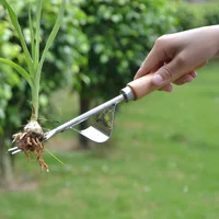 Wood Handle Stainless Steel Garden Weeder Hand Weeding Removal Cutter Dandelion Puller Tools Multifunction Weeder Transplant 1
