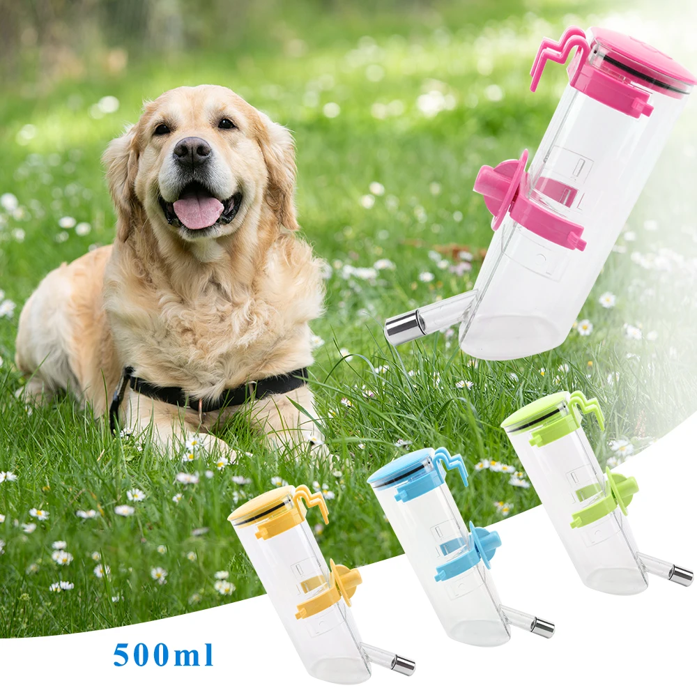 350 500ml Cat Pet Drinker Water Bottle Dispenser Feeder Hanging