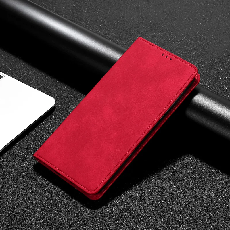 Leather Flip Wallet Cover with Magnetic Closure and Soft Case Holder