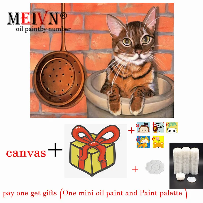 Meivn дом домашних кошек животное бутик Рамка DIY картина по цифрам набор ручной работы акриловая краска Заказные фоторамки масляная краска ing Изысканный Рождество Хэллоуин День Святого Валентина День рождения банкет