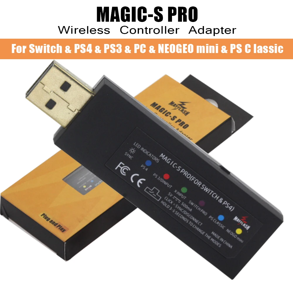 Адаптер беспроводного контроллера MayFlash MAGIC-S PRO для Nintendo Switch/PS4/PS3/NEOGEO mini/PS Classic Logitech