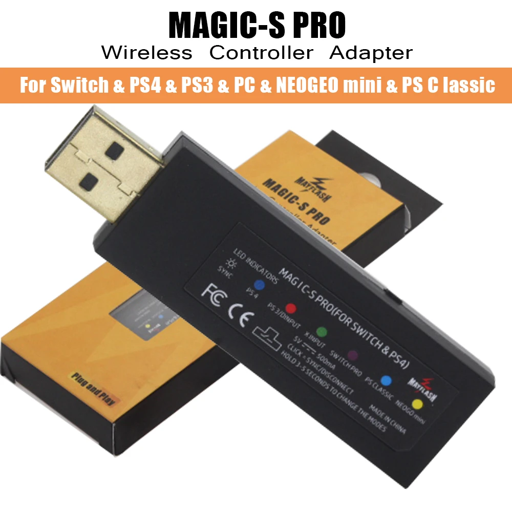 Mayflash Magic S Pro Wireless Controller Adapter For Nintend Switch For Ps4 For Ps3 For Neogeo Mini For Ps Classic For Logitech Replacement Parts Accessories Aliexpress
