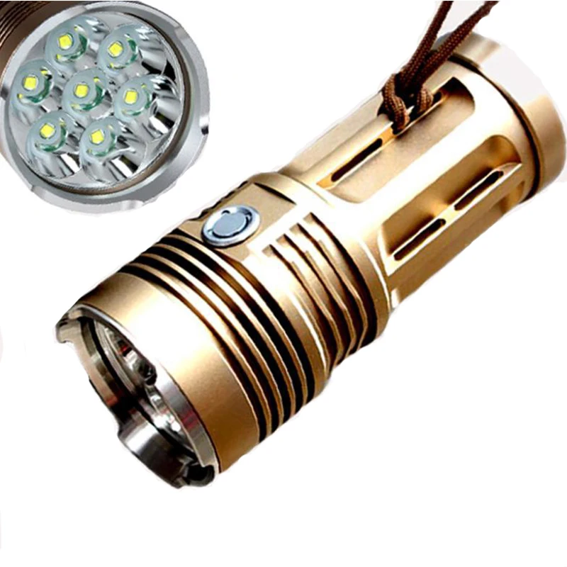 Мощный 10000 люмен CREE XM-L T6 светодиодный фонарик 7 светодиодный s 3 режима проблесковый фонарь Водонепроницаемый 18650 для самозащиты, фонарь для