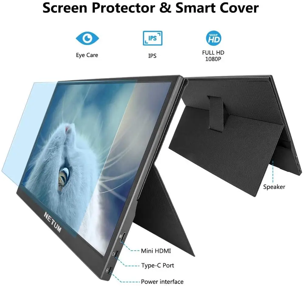 NETUM Портативный монитор с сенсорным экраном 15 6 дюймов USB C игровые мониторы IPS HDR