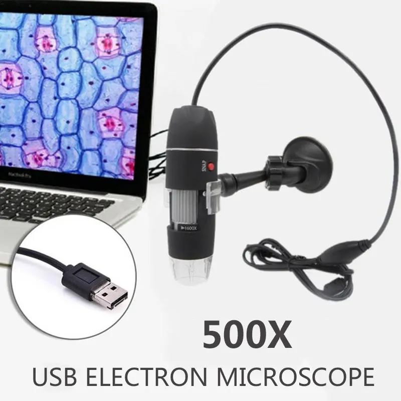 USB эндоскоп цифровой микроскоп 2MP Лупа 50-500X камера 50-500X