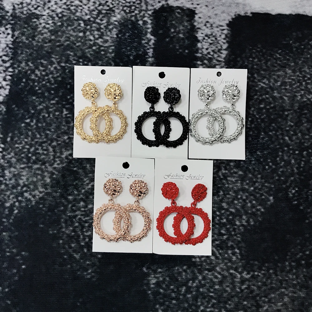 

Stylish Modern Gold Earrings For Women Big Heavy African Bold Circle Earrings Fashion Jewelry 2020