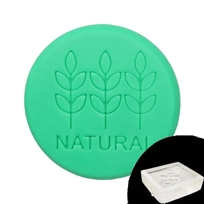 Natural Leaf Plants Pattern Soap Stamp, Resin Soap Stamp, Natural Handmade Seal, 4cm Acrylic, Mini, DIY