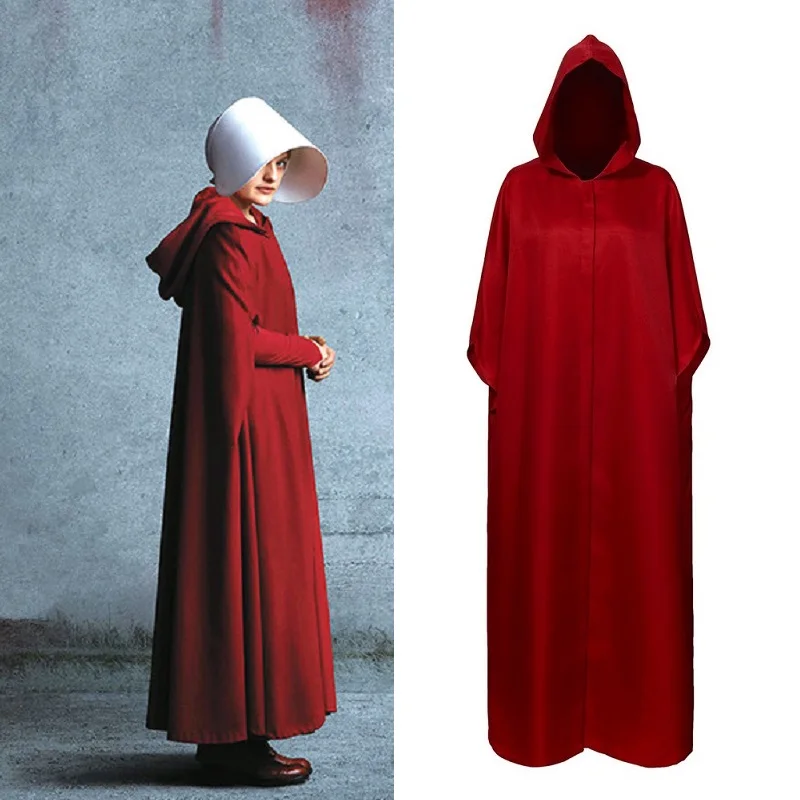 The Handmaid S Tale Cloak Handmaid Offred Women Cosplay Dark Red Cloak Halloween Costume Party Props Movie Tv Costumes Aliexpress