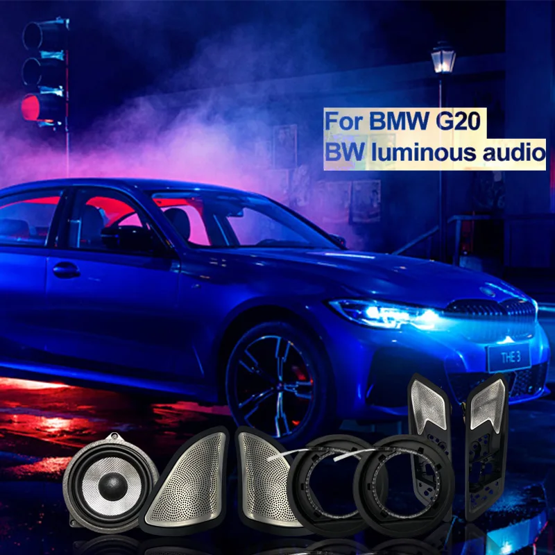 BMW G20 3 시리즈용 자동차 LED 스피커, 전면 도어 글로우 트위터, 중간 발광 야간 조명 트림, 오디오 스피커 경적 커버 액세서리