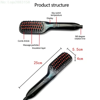 

New Ceramic Electric Hair Straightening Brush LCD Comb Irons Salon Home Barber Styling Tools