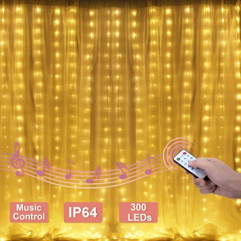 music curtain lights