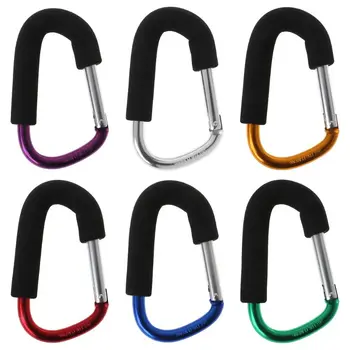 

Baby Stroller Hanger Aluminum Alloy Bag Hook Hanging Outdoor Children Cart Shopping Colorful Foam Handle Climbing Hooks High