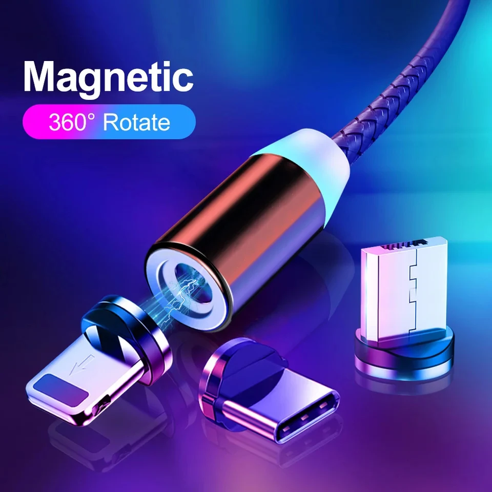 

Type C Magnetic Cable Braided LED Micro USB C Magnetic Fast Charging Cable for Apple iPhone 11 X 7 8 XS Max XR Samsung S10 Cavo