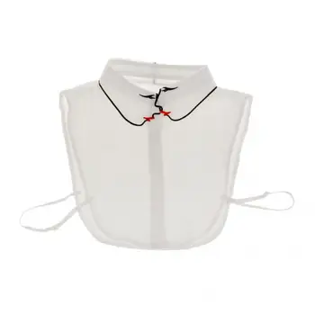 

Womens Embroidered Half Shirts Detachable Blouse Collar White