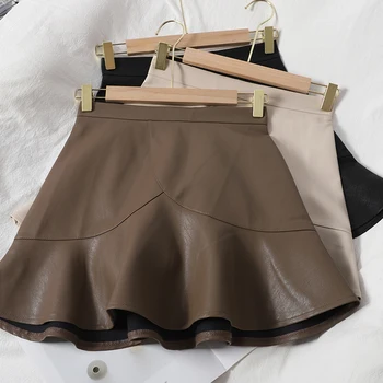 

Fashion age-reducing temperament fishtail lotus leaf short skirt female Korean style high waist solid color bag hip