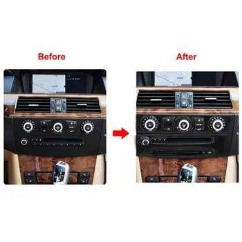 

Dual CD AC Panel Trim Carbon Fiber Sticker Decors For BMW 5 Series E60 2004-07