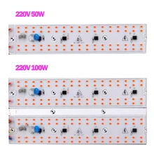 50 Вт 100 Вт полный спектр светодиодный COB растительный светильник 220/110 В для овощей комнатные растения парниковые Гидропонные