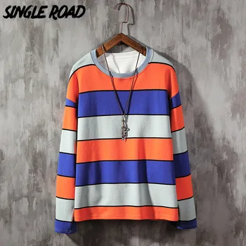 

SingleRoad Crewneck Sweatshirt Men 2020 Oversized Striped Japanese Streetwear Harajuku Hip Hop Hoodie Men Sweatshirts Hoodies