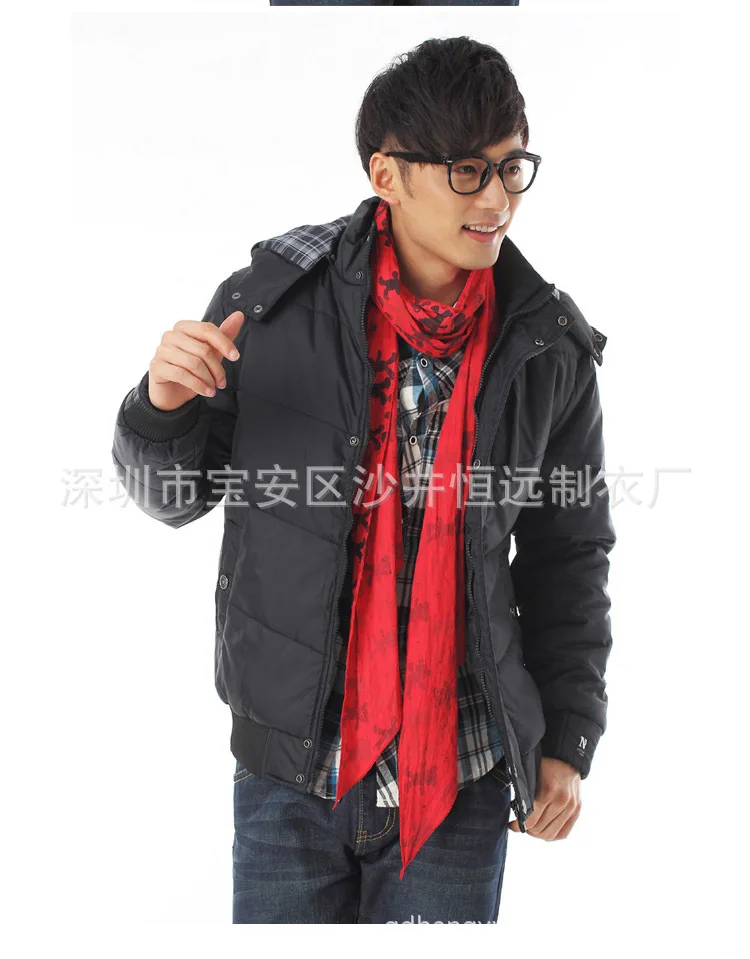 Stock Men's Cotton-padded Jacket Stand Collar Slim Fit Korean-style Fashion MEN'S Coat Cotton-padded Clothes Warm Male Padded