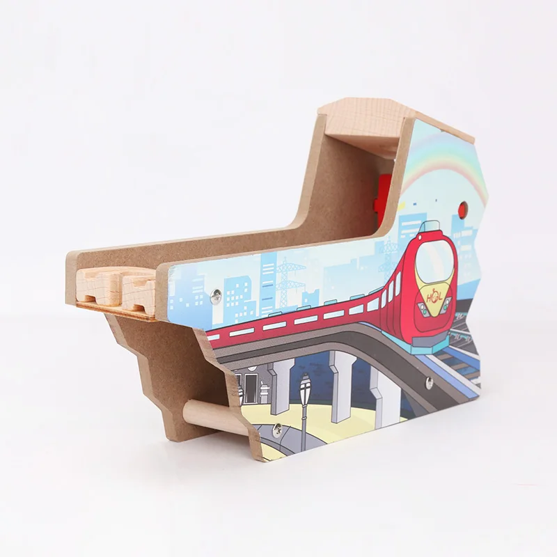 new train tunnel DIY Деревянные треки игрушка кран угольная станция пещера туннель деревянная платформа деревянные аксессуары для поезда трек части строительные блоки игрушки - Цвет: new train tunnel