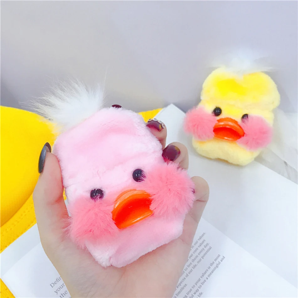 Новый Пушистый чехол для наушников AirPods 2 милый Kawaii плюшевый мягкий в виде