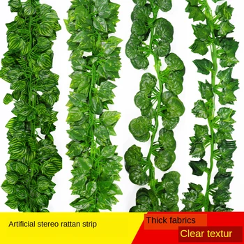 

12PCS 2M Artificial plants Creeper green leaf For Home Wedding Decor wholesale DIY Hanging Garland Artificial Flowers 2M/1PC