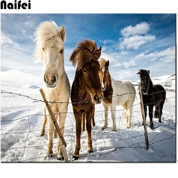 

full square/round drill 5D diy diamond painting horse cubs Icelandic diamond embroidery pattern cross stitch mosaic home decor