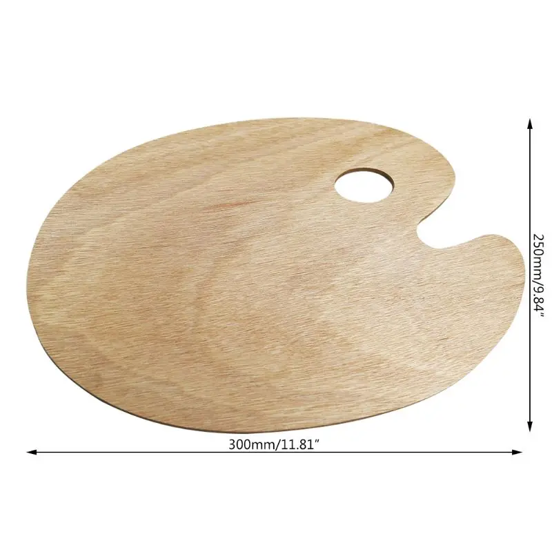 Wooden Artists Palette with Thumb Hole Oil Acrylics Paint Palette Tray for Adult paint tray color palette