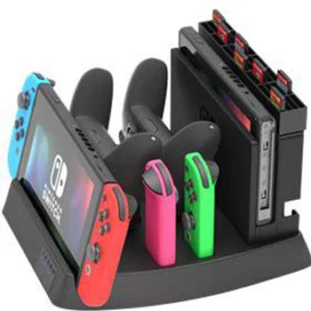 

6 in 1 Multi-functional Fast Charging Stand Dock Holder Joycon Charger With LED Indicator for Nintendo Switch Console Charger