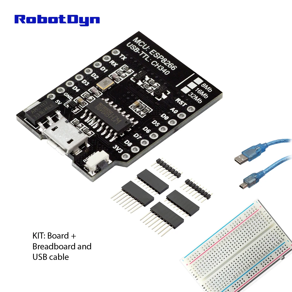 KIT WiFi D1 Мини-интеграция ESP8266+ 32 Мб флэш-памяти - Цвет: KIT