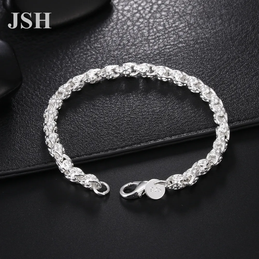 

Retro New Faucet Head Bracelet Silver 925 Original Femme Homme Men Bracelets for Women Link Chain Bangle Jewelry Gift
