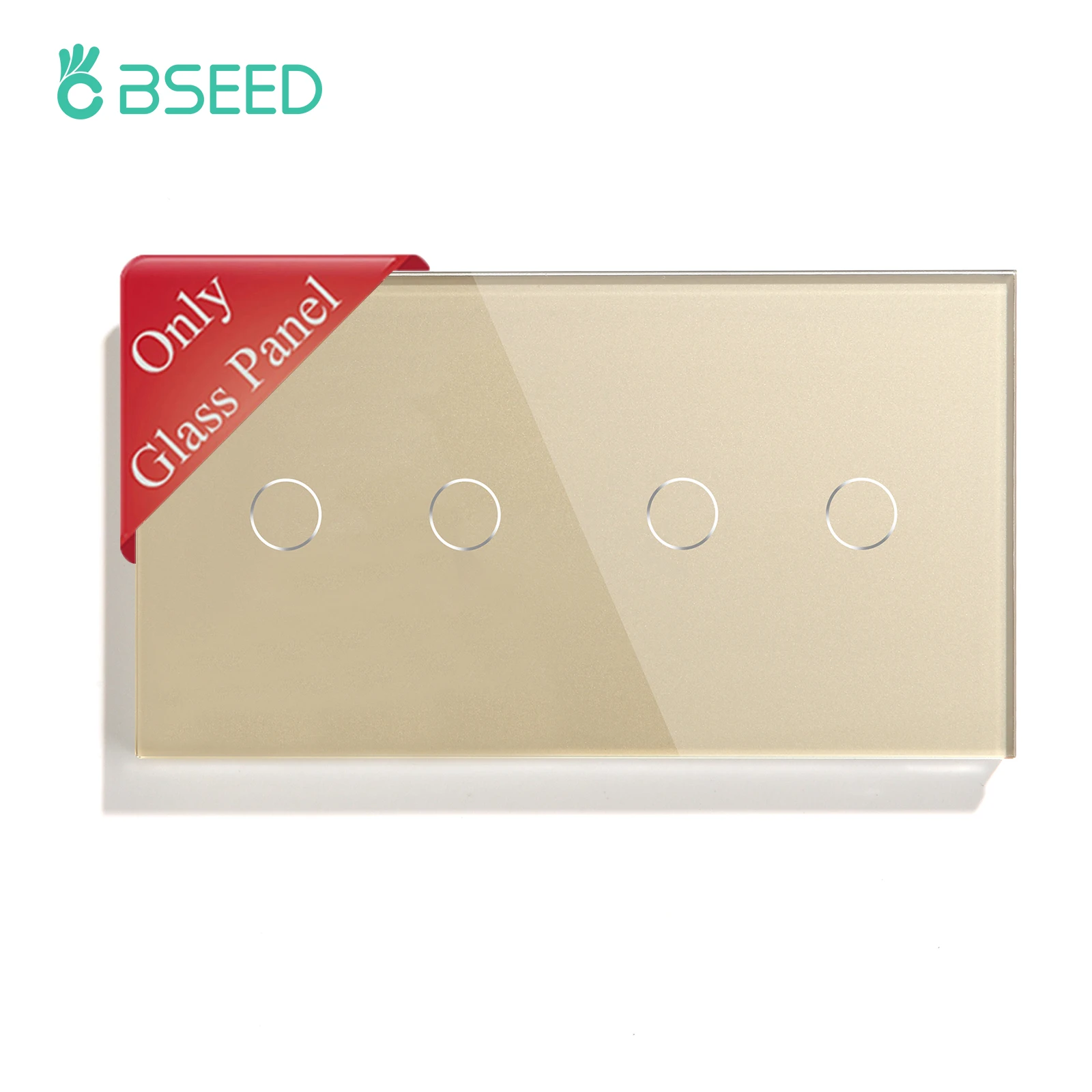 bseed padrao da ue painel de vidro parede com base metal peca diy para toque interruptor luz vidro cristal cobrir apenas 04