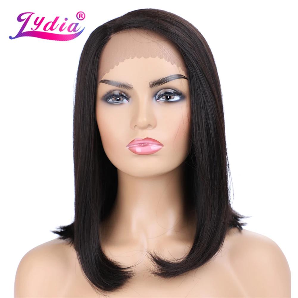 Hair Front-Wigs Lace-Part Heat-Resistant Natural-Color Synthetic Glueless Lydia Hand-Tied