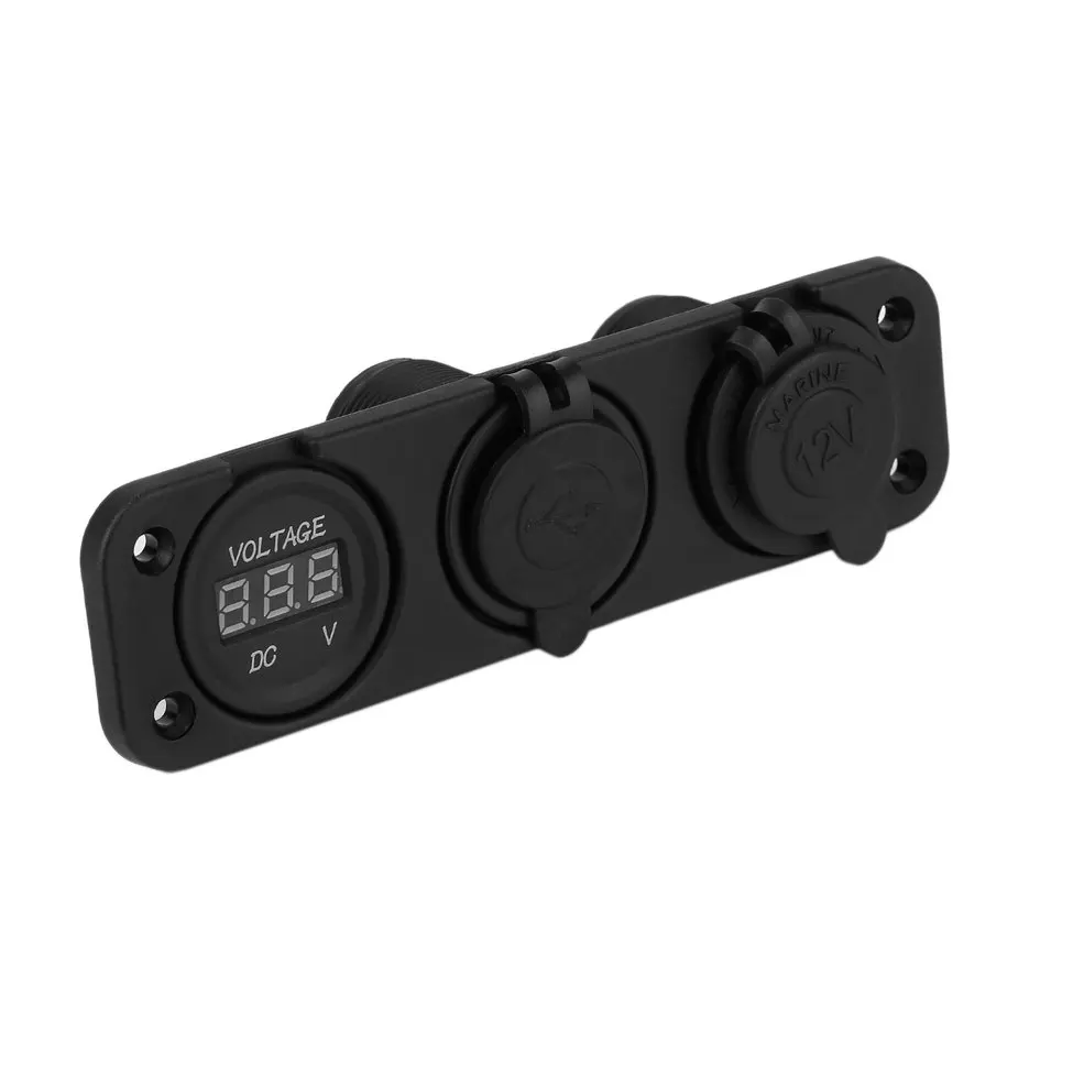 Автомобильное зарядное устройство, автомобильный Стайлинг, 12 В, двойной USB, 5 В, 2.1A/1A, прикуриватель, адаптер питания, красный измеритель напряжения для телефона, IPod, Настольный ПК