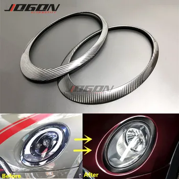 

Carbon Fiber Car Front Head Light Headlight Protection Cover Trim For MINI Cooper JCW F54 Clubman 2015+