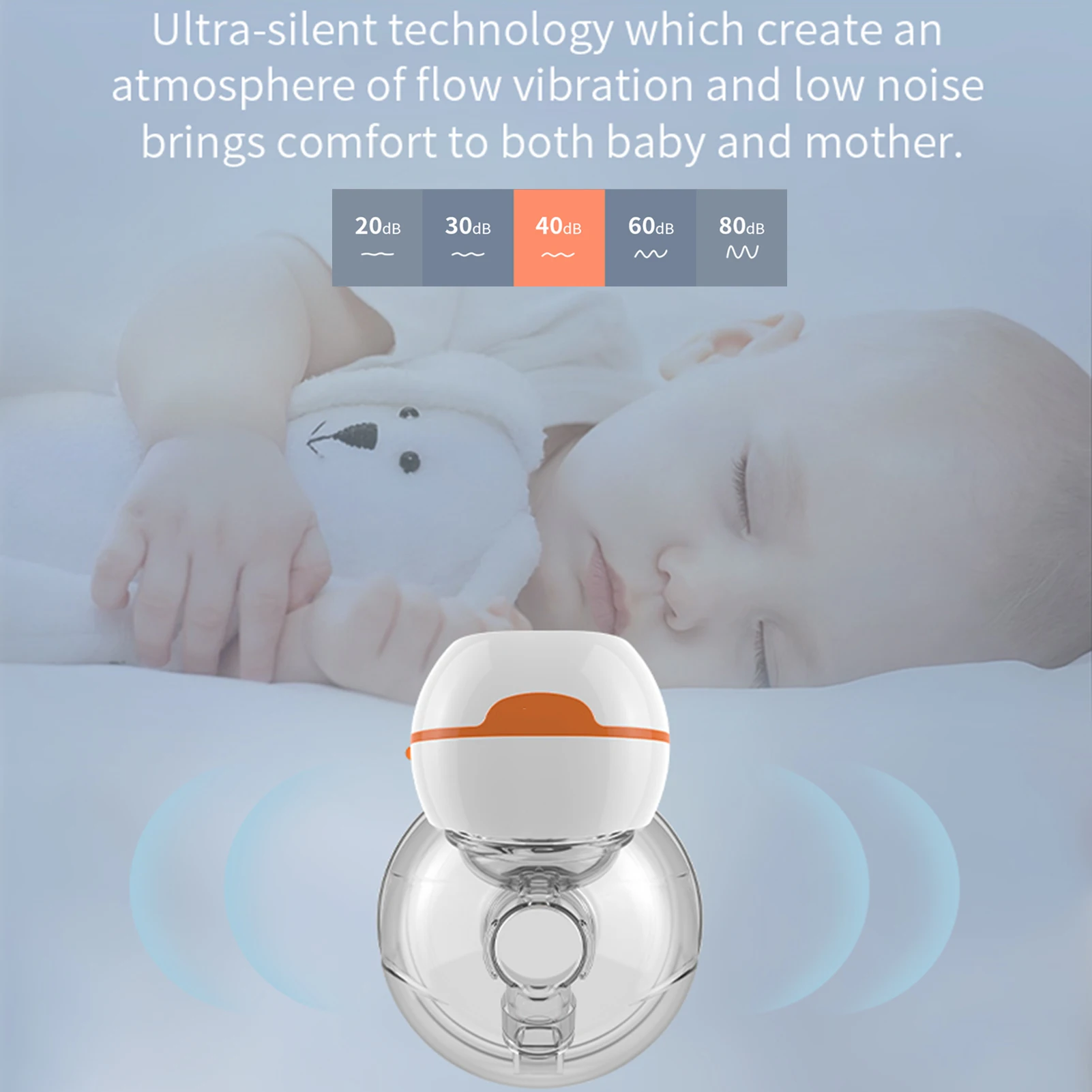 Wearable Breast Pump Hands Free Electric Breastpump Slient Breastfeeding Pump Conversion Funnel Insert Milk Collector