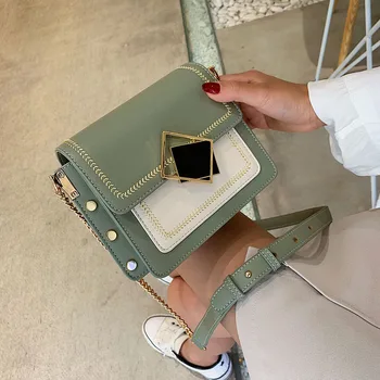 

Chain Pu Leather Crossbody Bags For Women 2020 Small Shoulder Messenger Bag Special Lock Design Female Travel Handbags