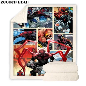 

ZOOTOP BEAR Fashion Sherpa Fleece Blanket Adult Spiderman Comic Boy Blanket Party Gift Bedding for Home Bedroom 2020 Drop Ship