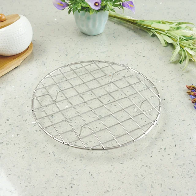 21 Cm -Es Rozsdamentes Acél Többfunkció Kerek Olajcsökkentő Hűtő Gőzölgő Rácsok Grillező Állvány Barbecue Háló Konyha Bbq Tartozékok - Image 5