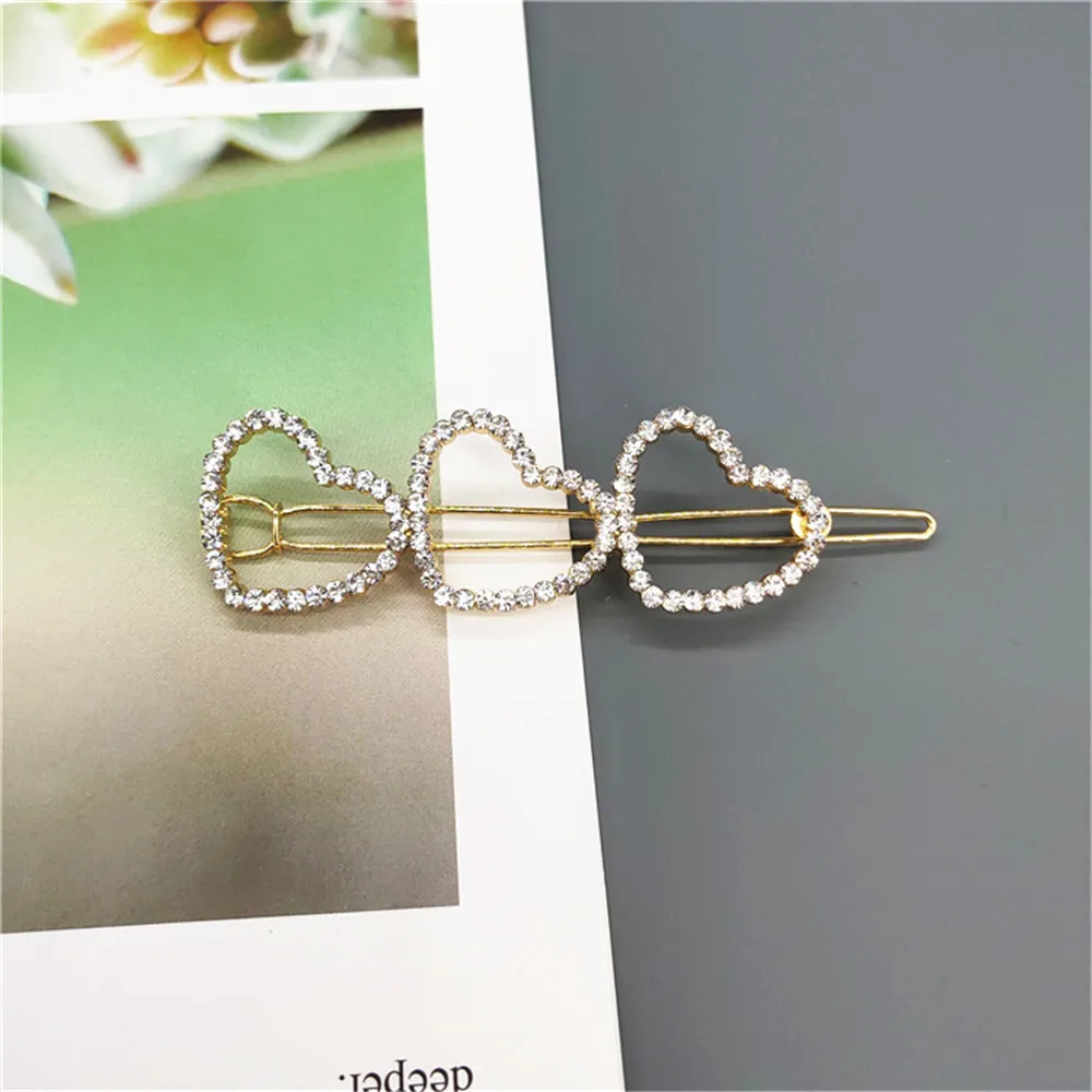 1PC New Shining LOVE Triangle Star Hairpins Diamond Barrette Hair Clips For Girls Styling Tool Hairgrip Women Hair Accessories (3)