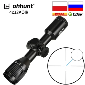 

Red Dot 4x32 AO Mini Mil-Dot Double Color Illuminated Glass Etched Reticle Hunting Riflescope Tactical Optical Sight Rifle Scope
