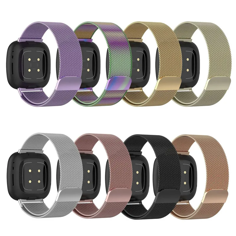 Браслет Миланский для Fitbit Versa 3 4 Sense Lite сменный металлический ремешок с магнитной