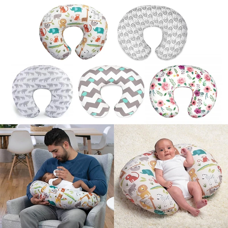 Funda de almohada de Lactancia para bebé recién nacido, funda removible de almohada para lactancia en forma de U, de algodón