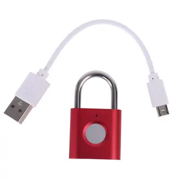 

USB Rechargeable Smart Biometric Fingerprint Padlock Keyless Drawer Lock Fingerprint Unlock File Cabinet Anti-theft Lock