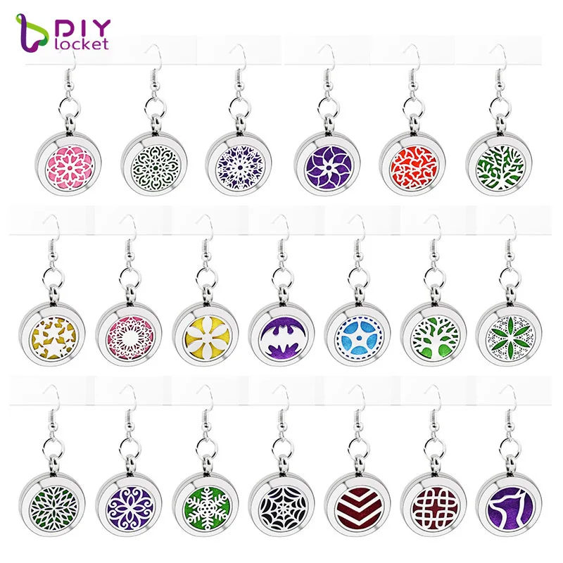 

20mm Stainless Steel Diffuser Lockets Wholesale Earring With Free Pads, Accept customization CA216-240