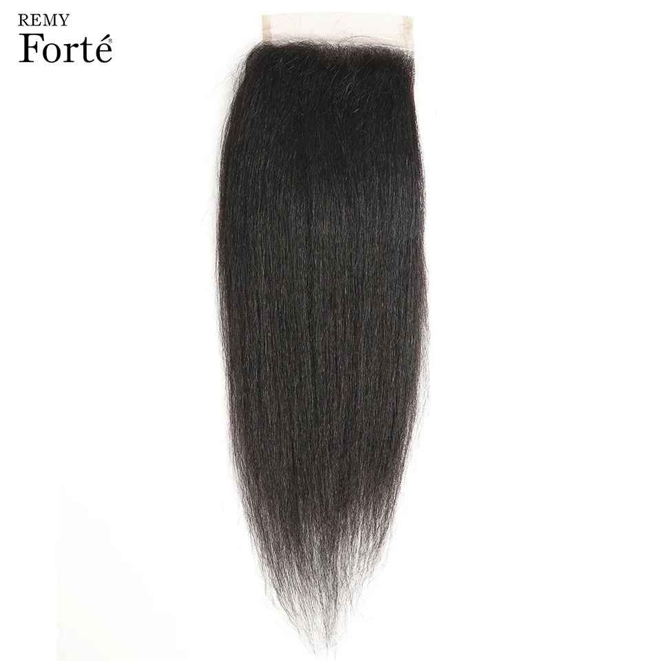 Remy Forte Yaki Straight Bundles With Closure 30 Inch Human Hair 3/4 Bundles With Closure Remy Brazilian Hair Weave Bundles
