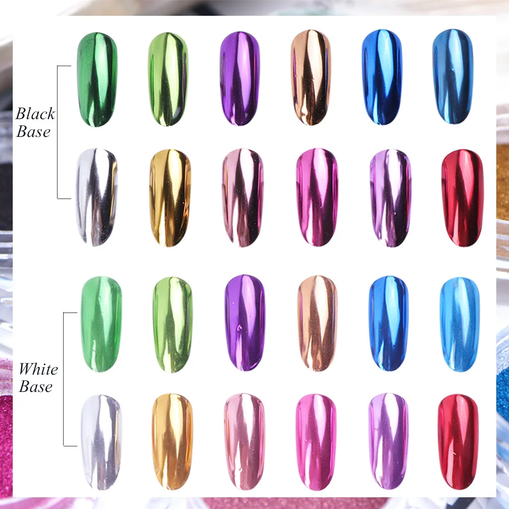 

13color Mirror Nail Glitter Set Chrome Powder Pigment Rub For Nails Rose Gold Sequins Dust Nail Art Decorations Manicure
