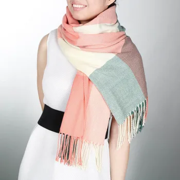 

Elegant Plaid scarf Women Tassels Blanket Oversized Tartan Scarf Checked Wrap Shawl Bloggers Favourite neck warmer